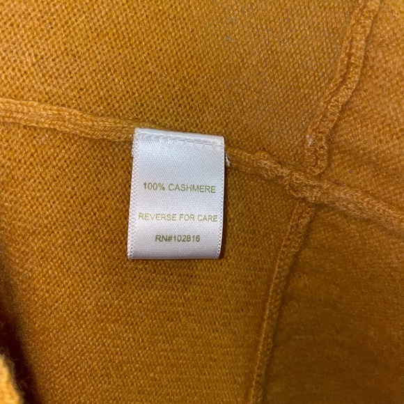 garnet hill mustard yellow cashmere cardigan (size L) - Picture 4 of 4